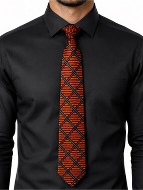 Robert Talbott Best of Class Nordstrom Silk Geometric Tie Orange Purple USA